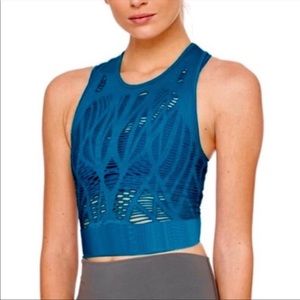 Alo Vixen Fitted Crop Tank in Legion Blue sz S
